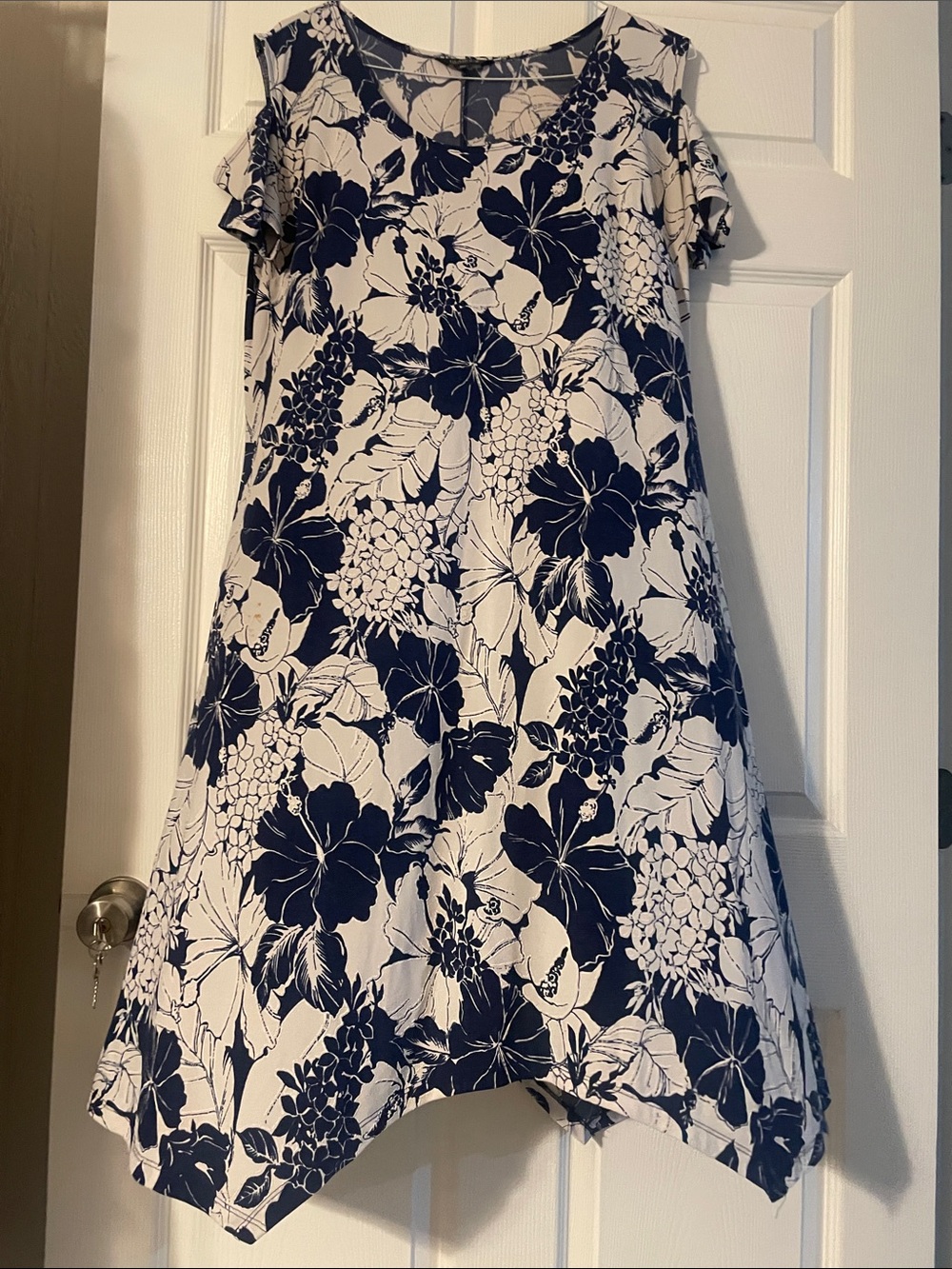 Glamour Navy and White Floral Swing Dress